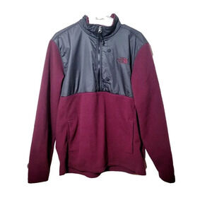 The North Face Mens Denali Jacket Large Burgundy Fleece Outdoors Hiking 1/2 Zip